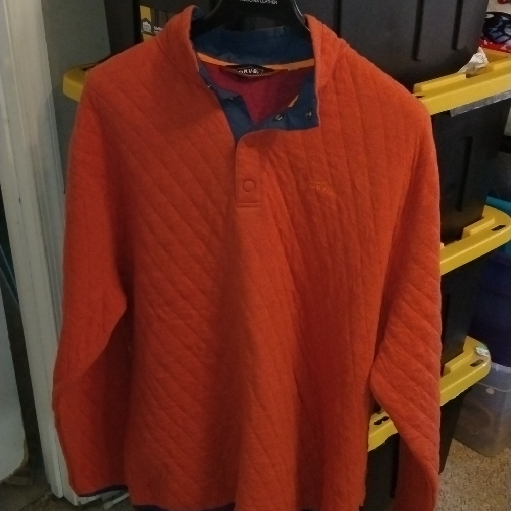 Orvis Orange Quilted Men's Sweater